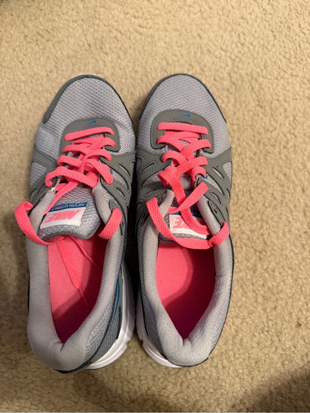 Nike Gray and Pink Women's Athletic Running Shoes